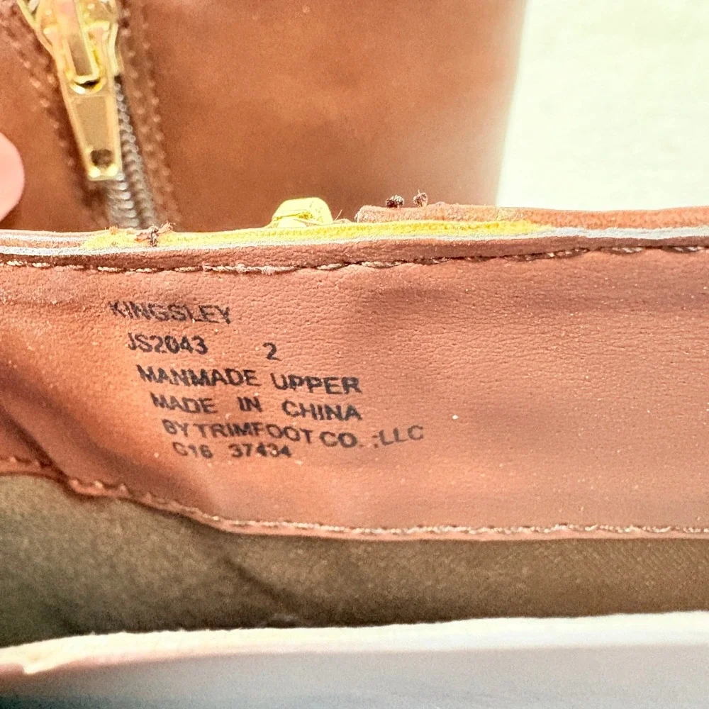 Jessica Simpson Girls Tall Riding Boots Kids Sz 2 Kingsley Brown‎ Faux Leather